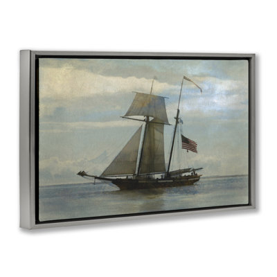  Bateau flottant classique avec toile flottante encadrée de drapeau par Graffi *ee Studios
