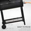 CLIY 90cm W Barrel Charcoal Grill