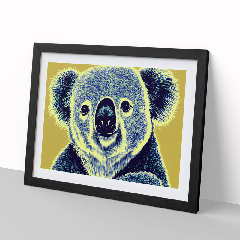 Luscious Koala Bear - Single Picture Frame Print, Black, 25cm H x 34cm W