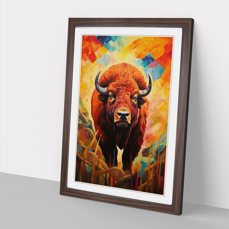 Buffalo Orphism No.2 - Framed Print, 64cm H x 46cm W x 2cm D, Walnut Framed