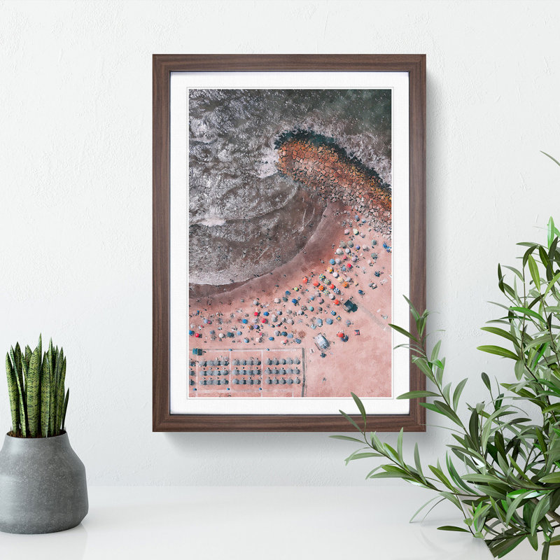 Mar Del Plata Beach in Argentina - Framed Print, Walnut Framed, 65cm H x 48cm W x 2cm D