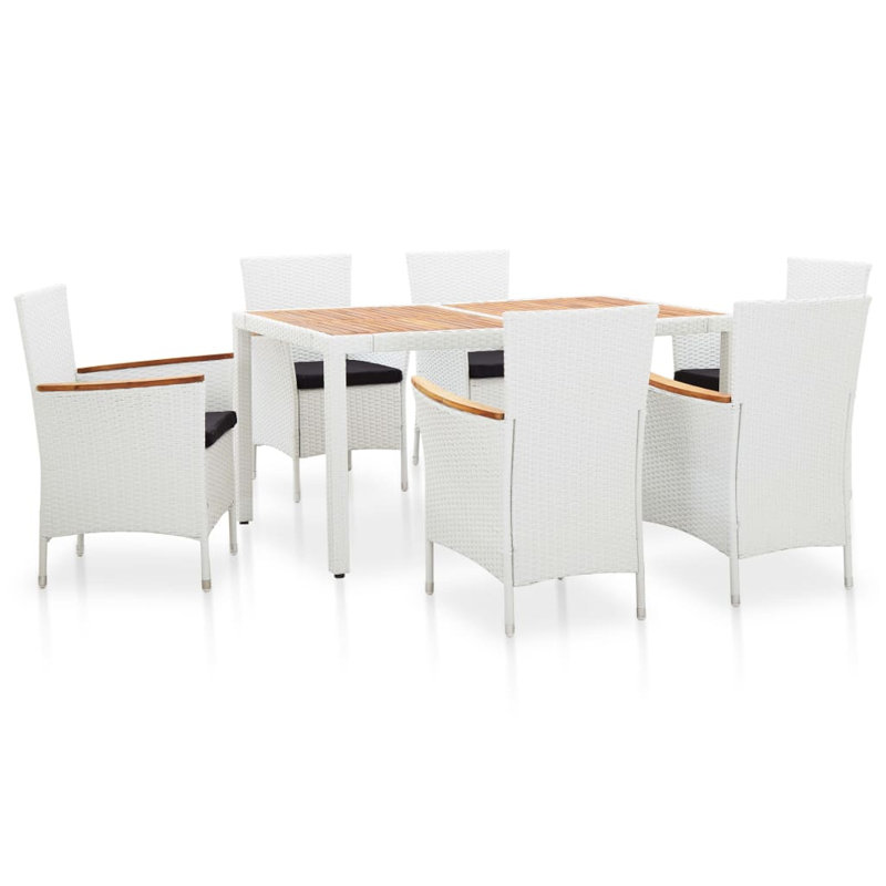 Ensemble de salle à manger rectangulaire avec coussins 6 personnes Leafz