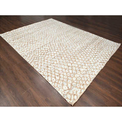 Tapis brun nouvel âge en laine 9 pi x 12 pi Wenjun