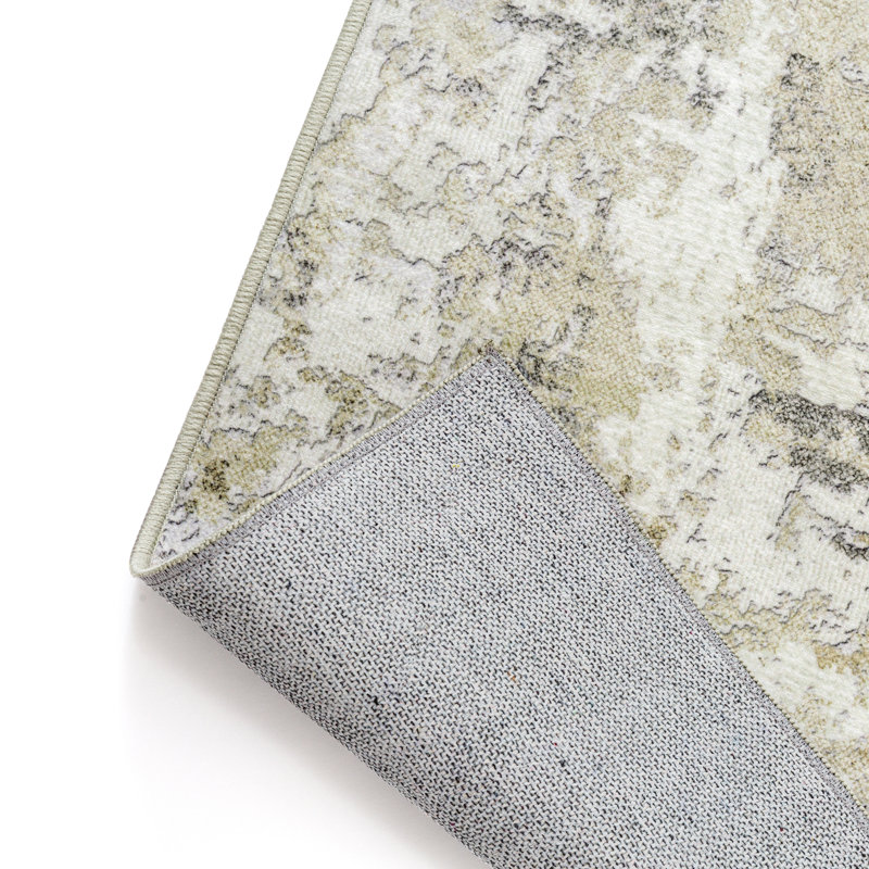 Tapis texturé abstrait gris / brun Vellum Home, Gris brun, Rectangulaire 8 pi x 10 pi