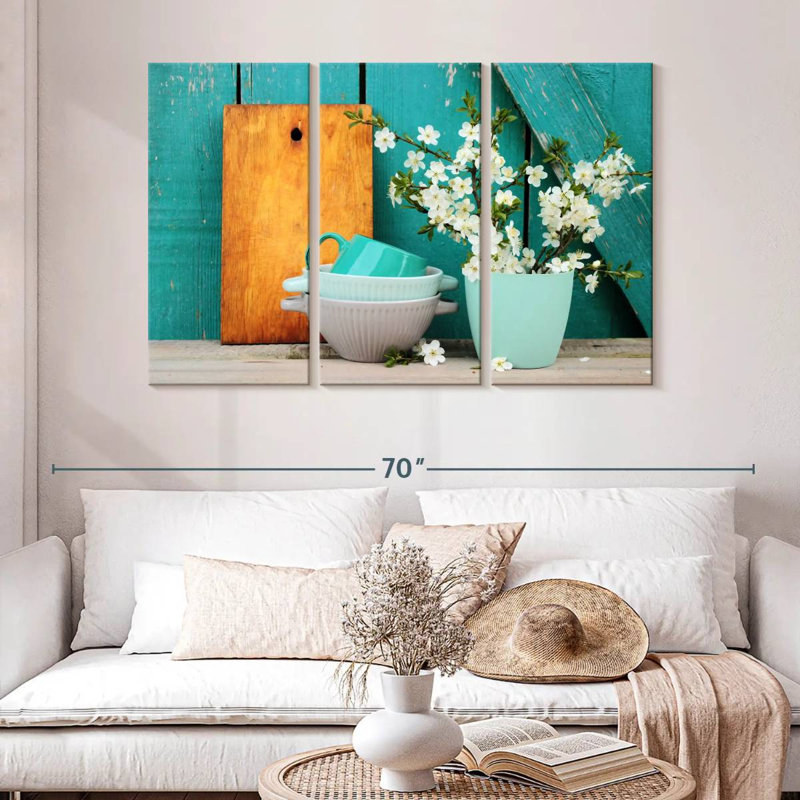 Bols et vase Senne Turquoise, H 32 po x l 50 po