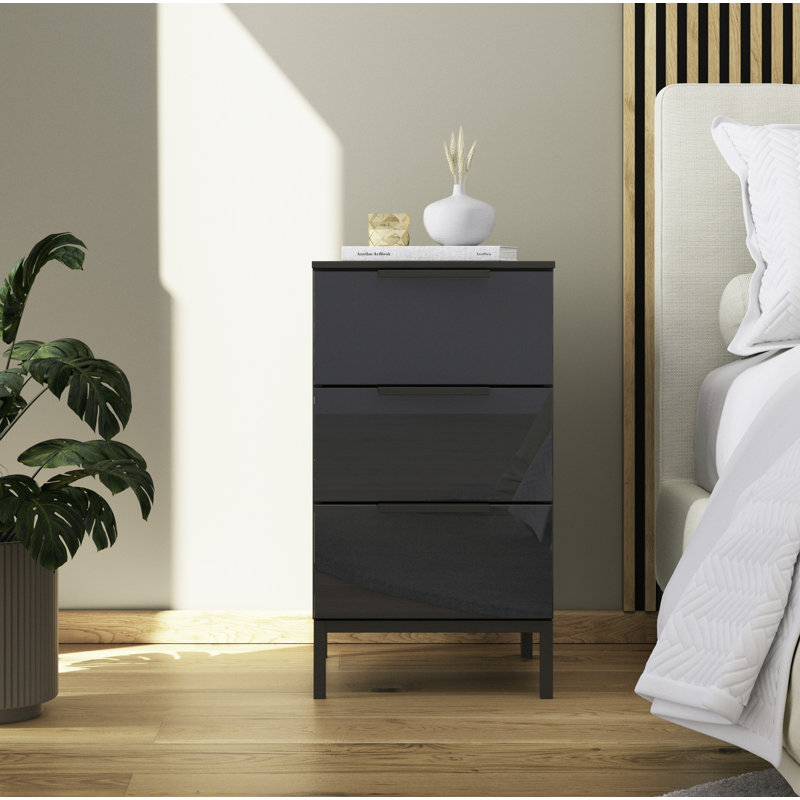 Flipp Manufactured Wood Bedside Table, Artisan Oak/Graphite