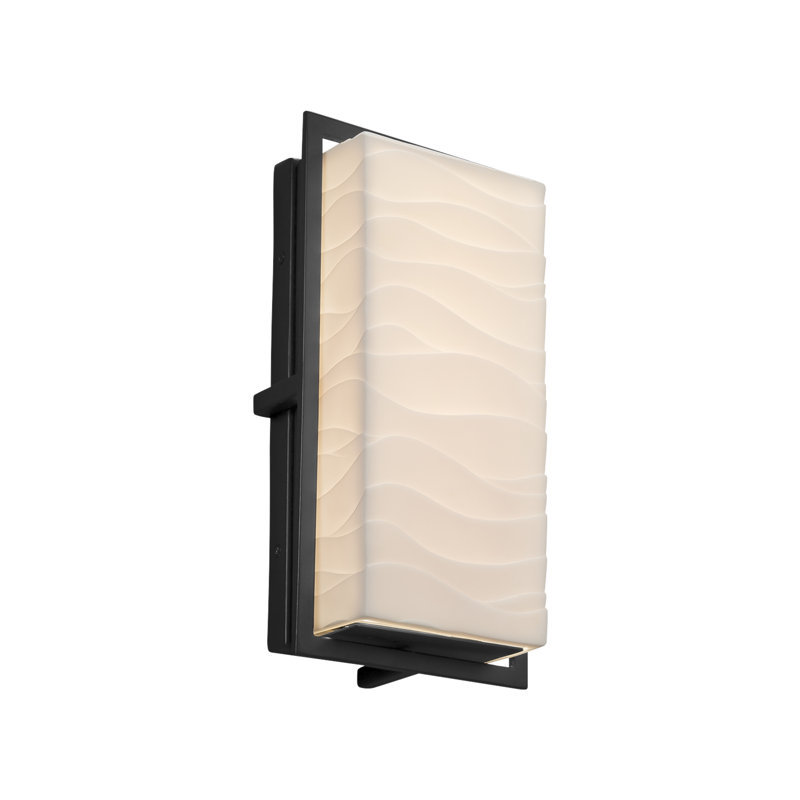 Plafonnier encastré d’extérieur Donasia, H 12 po x l 6,5 po x P 3,5 po, Noir mat