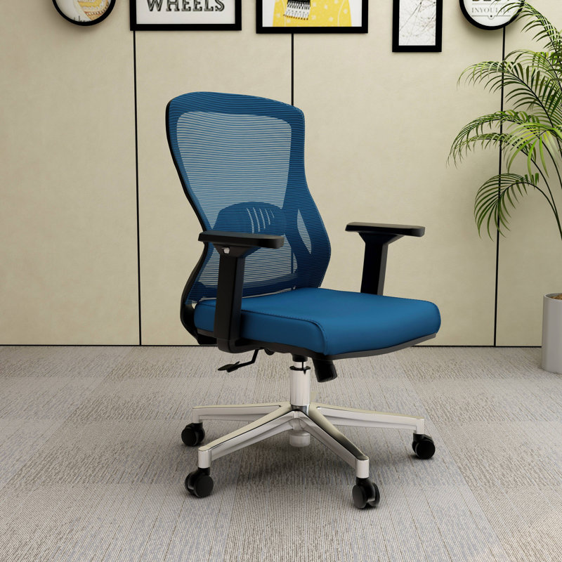 Chaise de bureau ergonomique avec appui-tête Mithu, Bleu