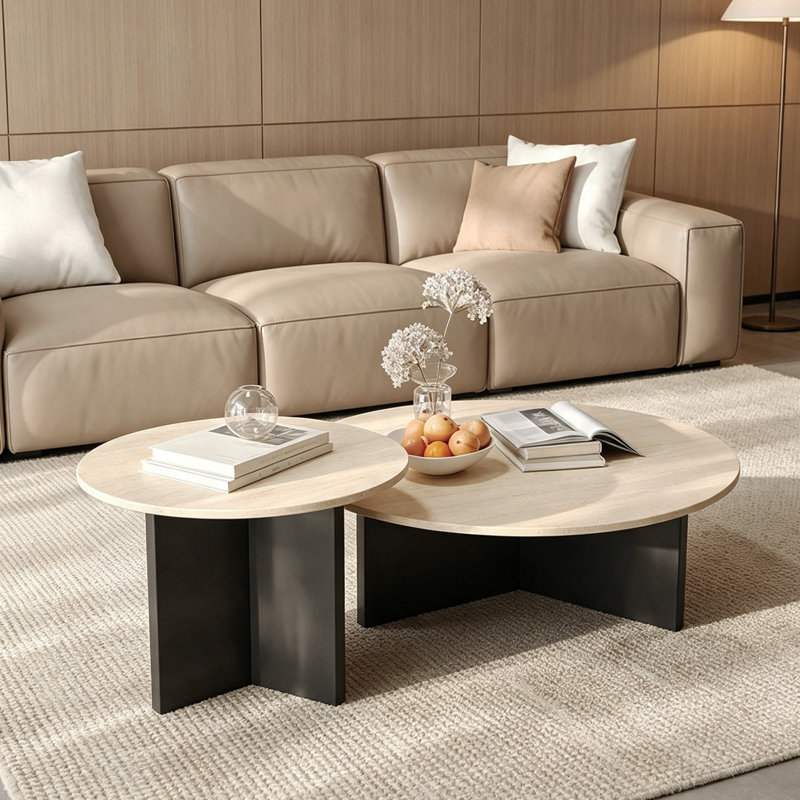 Engelhardt, Blanc cassé / noir, H 14,96 po x l 31,49 po x P 31,49 po