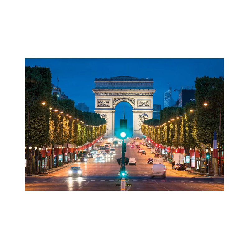 Arc De Triomphe And Avenue Des Champs-Élysées A by Jan Becke - Wrapped Canvas Gallery-Wrapped Canvas Giclée