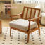 Chaise d'appoint avec pieds en bois massif, chaise de salon avec coussin en tissu doux-190801480