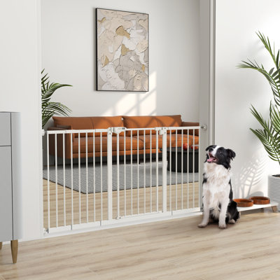 Adjustable Safety Gate with 3 Extensions and Four Adjustable Screws White