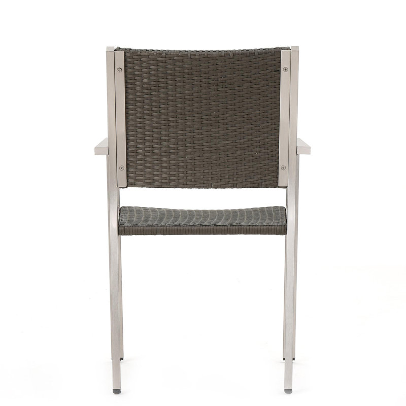 Ensemble de 2 chaises d'extérieur en osier avec cadres en aluminium Cape Coral, gris