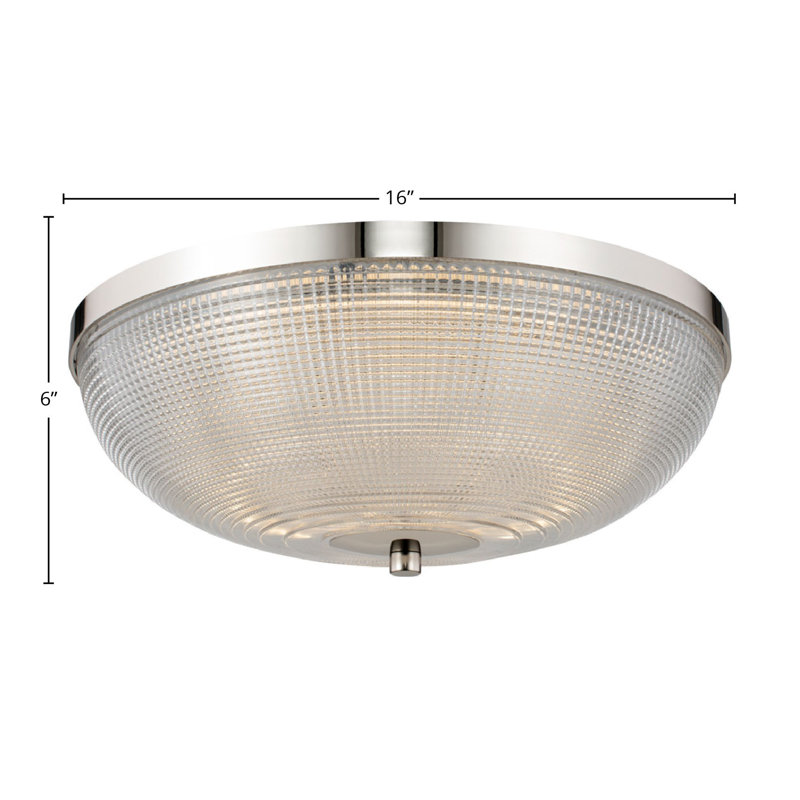 Portland 1 LT Polished Nickel Flush Mount Kalco, Polished Nickel