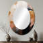Doré et blanc abstrait formes harmonie IV - miroir mural ovale moderne-562082741
