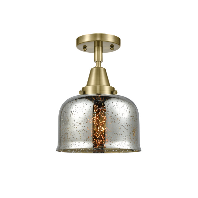 Plafonnier encastré en verre Amede, Laiton antique, H 12,5 po x l 12 po x P 12 po, Transparent