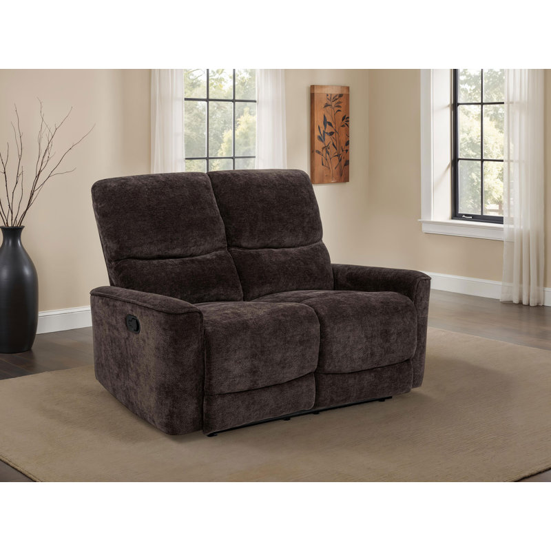 Navarro Chenille Upholstered Reclining Loveseat Dark Brown, Dark Brown