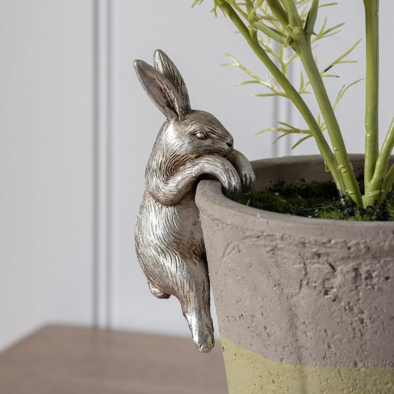 Bojorquez Animals Weather Resistant UV Resistant Plastic Garden Statue, Silver