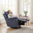 Electric Swivel Glider Recliner Chair Set Of 2, 360° Swivel Rocker Reclining Sofa Chair, Upholstered Fabric Power Recliner Lounge Chair For Living Room Bedroom Nursery, Blue-1784360885