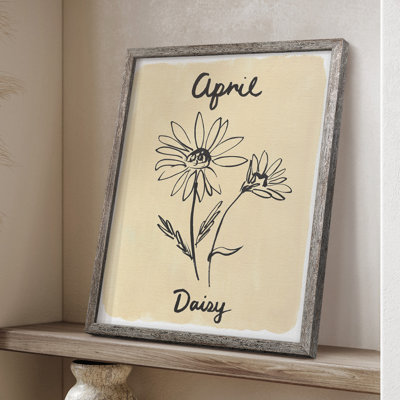 Birth Month IV Framed Print - Solid Wood