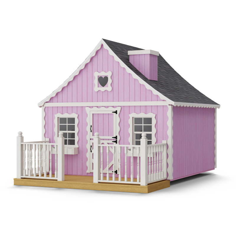 Gingerbread Outdoor Wood Playhouse, 8' x 8', Yes, Yes