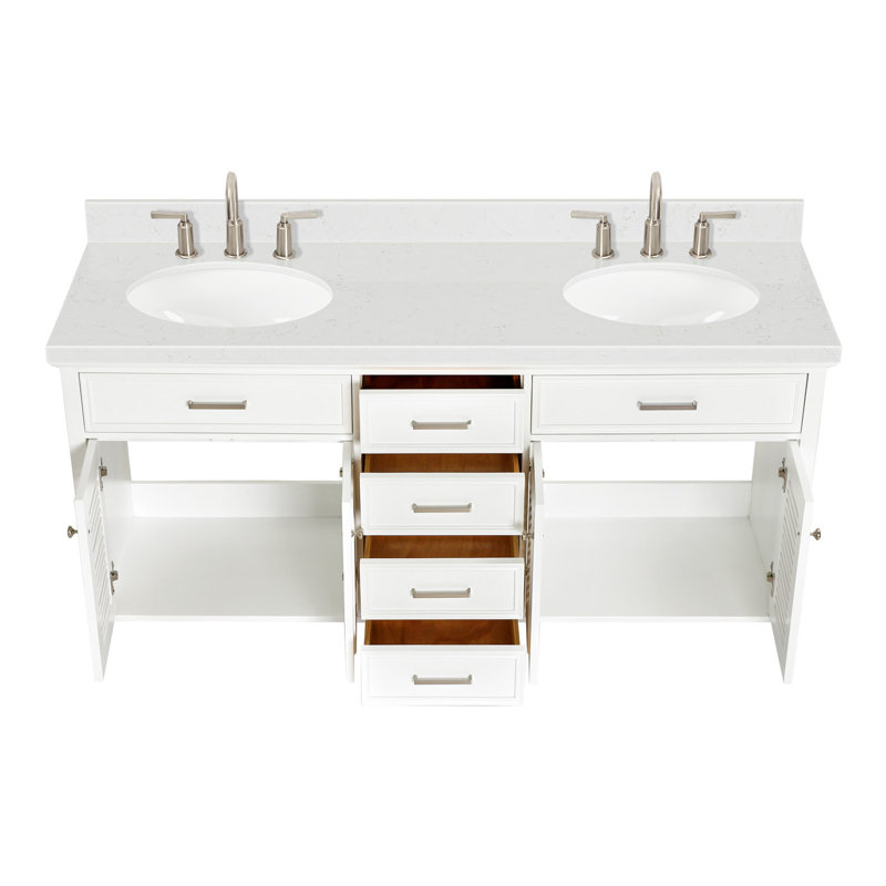Blazier 72.25'' W Double Vanity, White, 60"