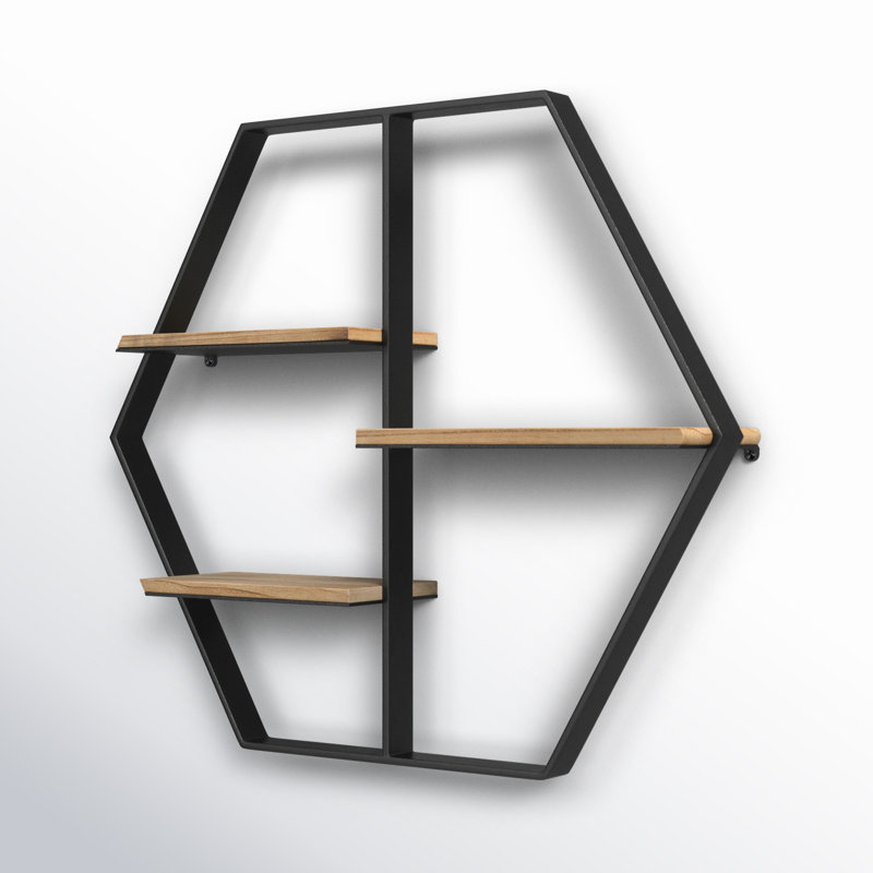 Ted 3 Shelves Hexagon Accent Shelf