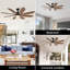 Jaysleen 60" Farmhouse Large Windmill Ceiling Fan with Light and Remote