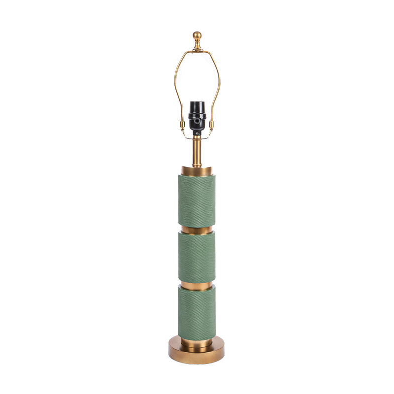 Textured Metal 3 Tiered Cylinder Table Lamp, Green;Bronze