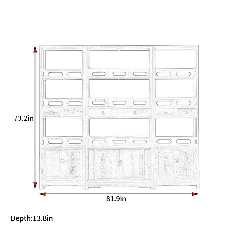 Nouvelle bibliothèque de style rétro chinois minimaliste
