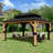 13 Ft. W X 11 Ft. D Solid Wood Outdoor Hard Top Patio Gazebo With Mosquito Netting