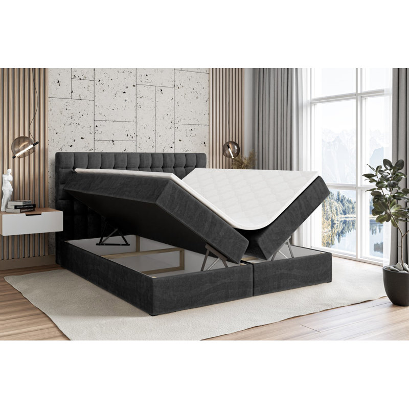 Divan Bed Set, 120 x 200cm, Black