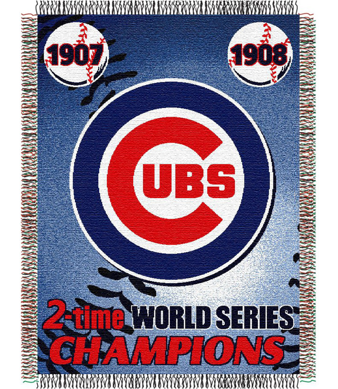 Hand Woven Throw Blanket, Chicago Cubs