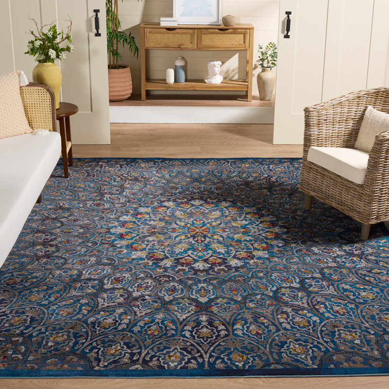 Aria Performance Floral Rug, Rectangle 8' x 10'