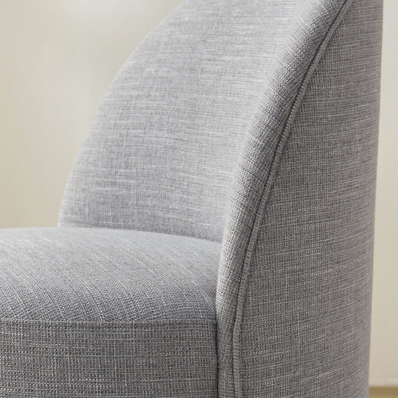 Upholstered Fully Assembled Swivel Dining Chairs (Set of 2), Linen Gray
