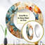 Teal Orange Petal Mosaics II - Abstract Botanicals Round Mirror Wall Decor_MTMIR63996-1116947446