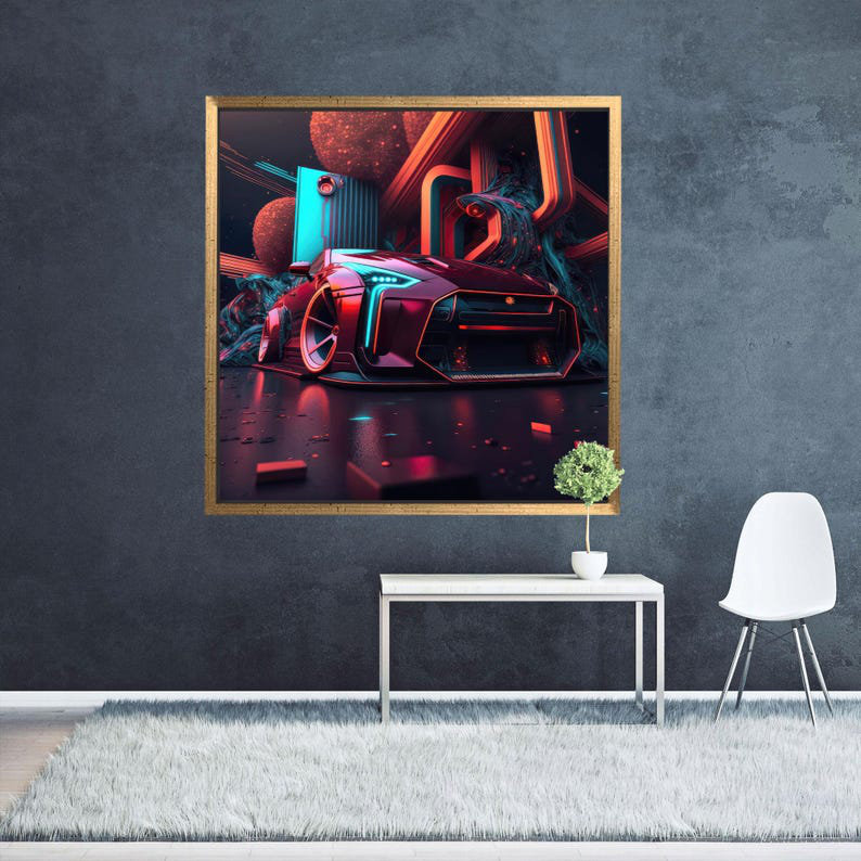 Print on Canvas, 80 cm H x 80 cm W, Framed Print without Mat, Gold