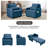  87'L 3-In-1 Convertible Chair Linen Sleeper with Adjustable Backrest and Storage Bag Set Of 2-2002382894