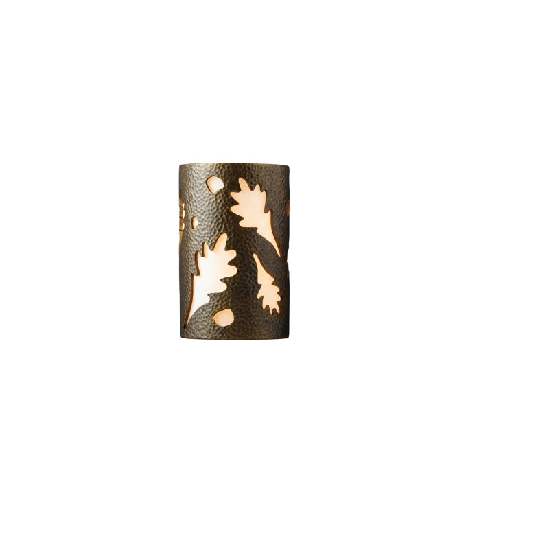 Applique murale encastrée en laiton martelé à 1 lumière Aycock, Incandescent, H 9,5 po x l 5,75 po x P 4,5 po