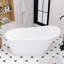 Baignoire de trempage autoportante en acrylique blanc lustré 59 po x 28 po