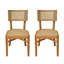 Chaise en bois d'acacia avec osier brun clair Netro