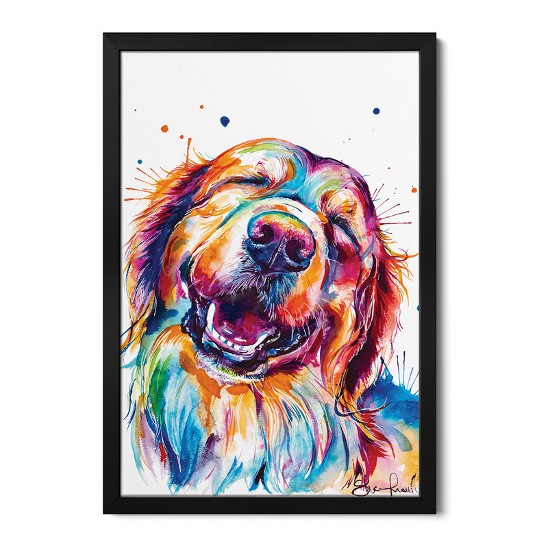 Affiche encadrée Golden Smile, H 32 po x l 24 po