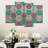 Motif hexagonal abstrait géométrique sur toile, 4 pièces-92899909