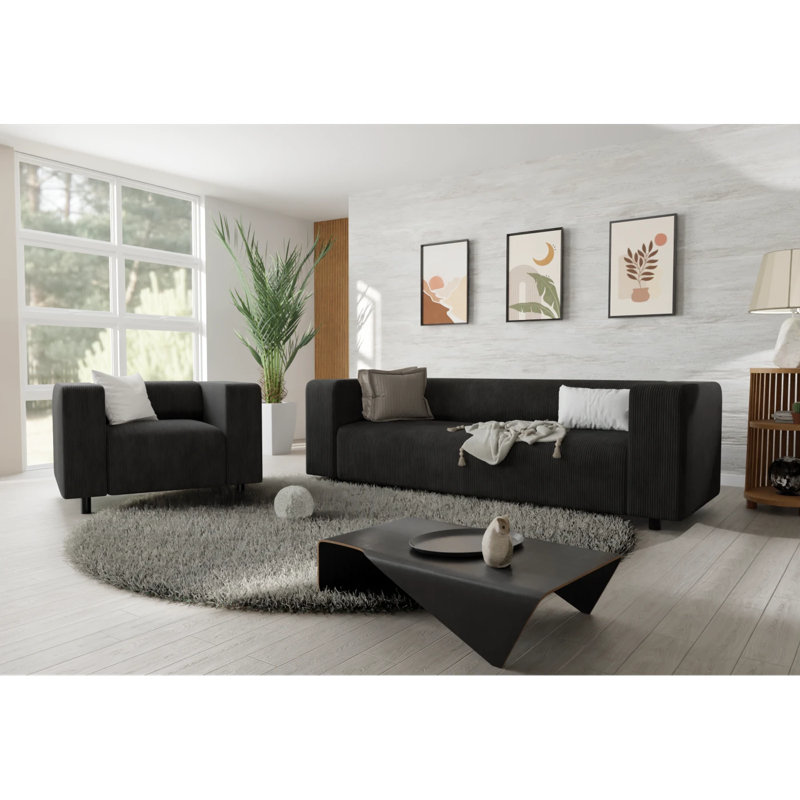 Sofie 2 - Piece Living Room Set, Black