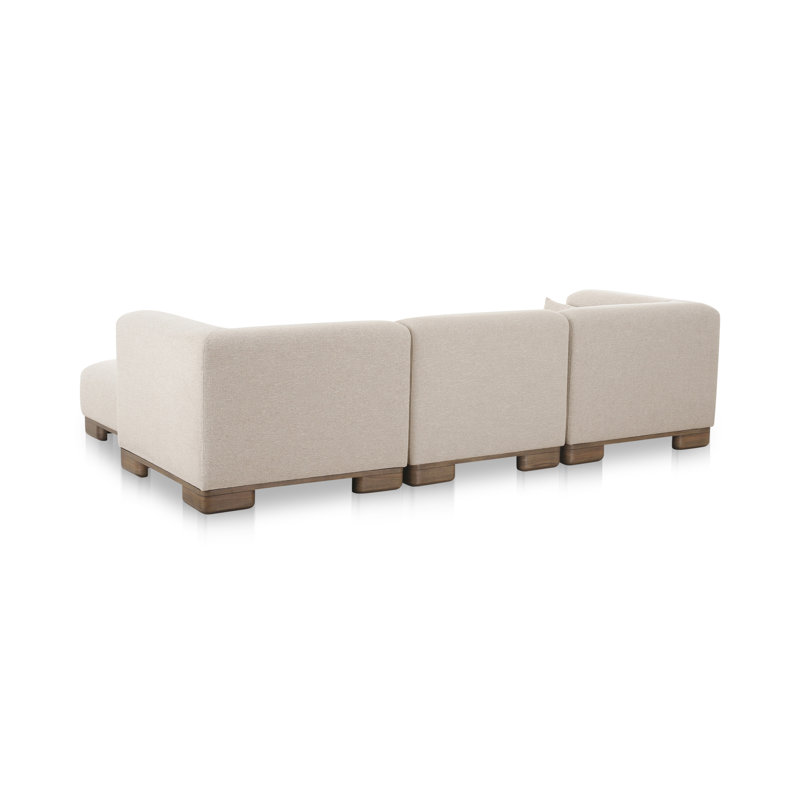 June Modular Sofa Performance Fabric, 30" H x 115" W x 75" D, Beige