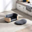 Animal de compagnie surélevé avec un design scandinave contemporain, des pieds en chêne massif, de la mousse rebondie gris foncé, imperméable et résistant aux taches, un lit pour chien de petite taille à installation rapide-1035103631-1035103630