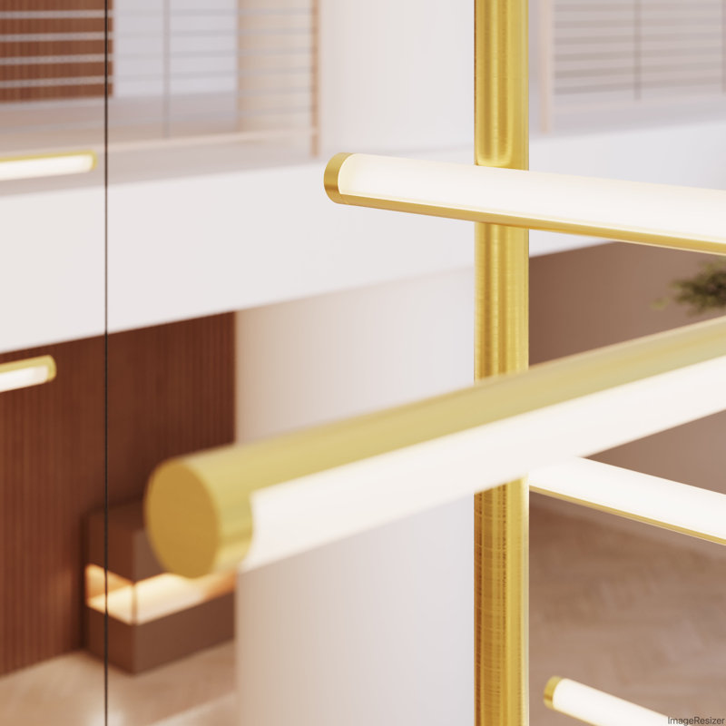 Labyrinth 1 - Light LED Chandelier, Brass