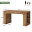 Table de bar à hauteur de comptoir en bois massif de 63 po avec tablettes de rangement pour la salle à manger