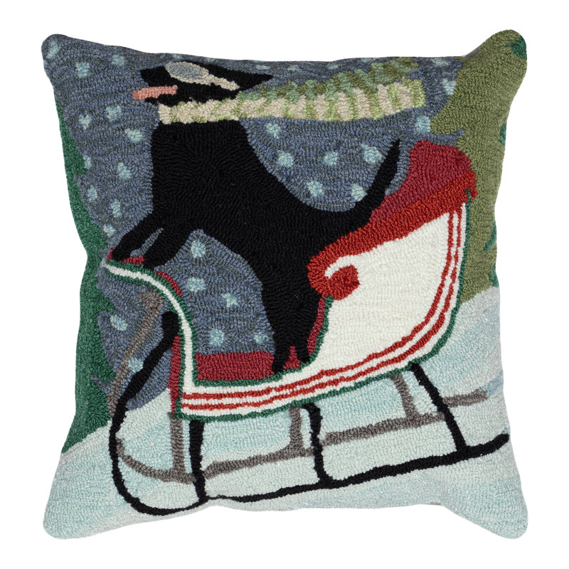 Sledding Dog Outdoor Throw Pillow