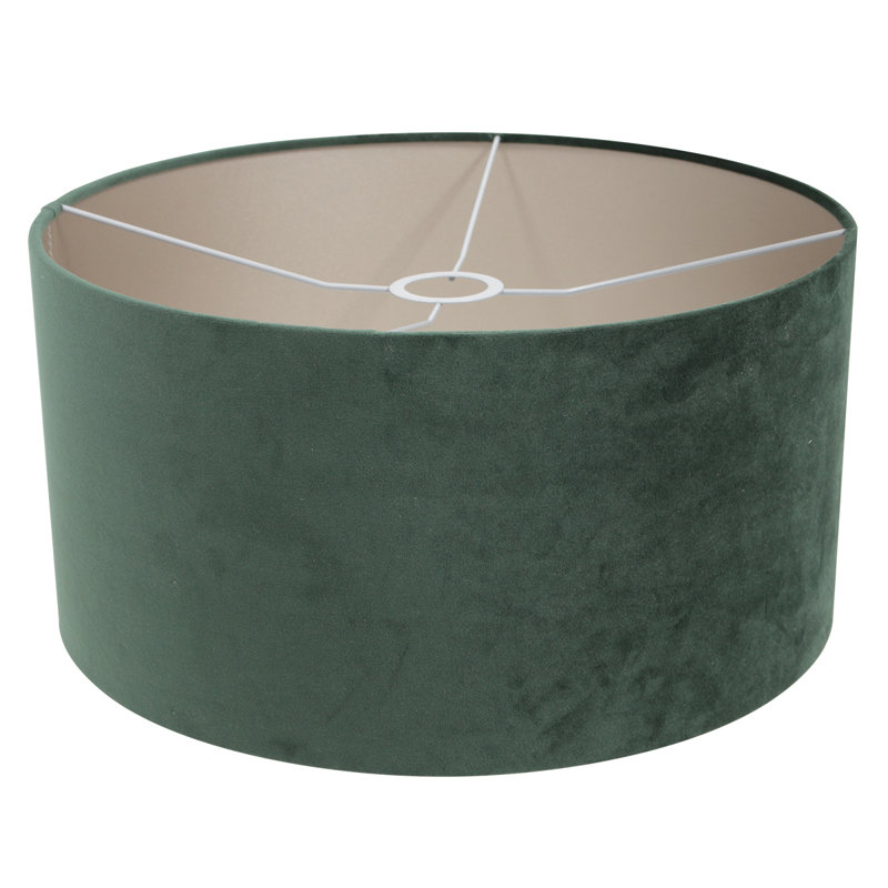 20cm H Velvet Drum Lamp Shade ( Uno ), Green